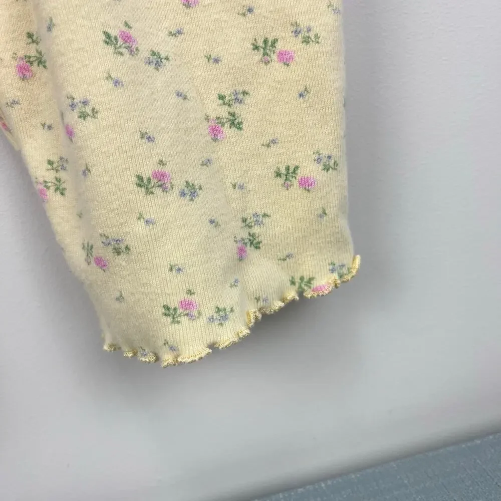 Vintage Gap Yellow Floral Overalls XL 18-24 Months